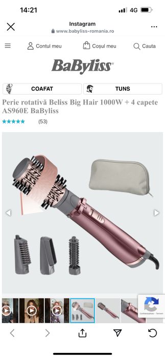 Perie de par rotativa Babyliss