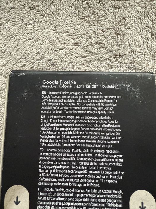 google pixel 9a 128 gb SIGILAT obsidian