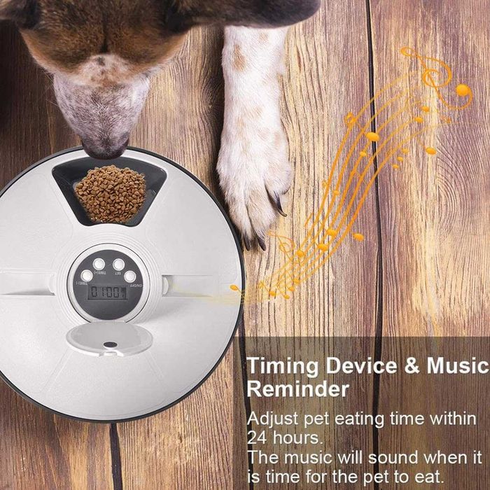 Автоматичена хранилка за дребни породи кучета или котки, 6 отделения