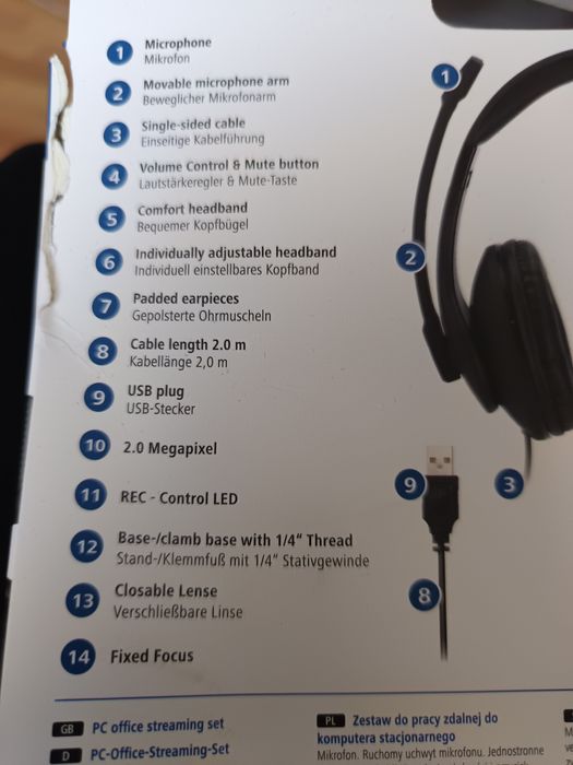 Cameră Web Full HD C-400 + Căști Office HS-USB300
Rezoluție: Full HD 1