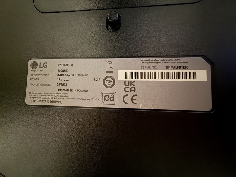 Monitor Gaming LG UltraGear 32GN650-B 32” 2K QHD 165Hz 1ms HDR