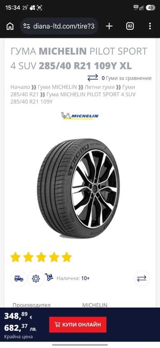 Четири гуми Michelin pilot SPORT 4 SUV XL