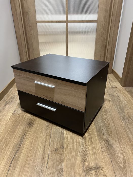 Нощен шкаф - Венге + Дъб Сонома - 2бр