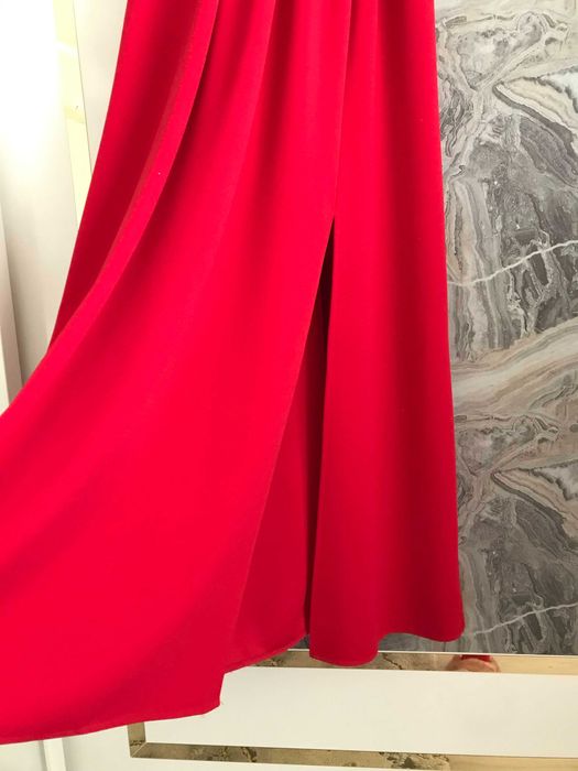 Официална дълга червена рокля