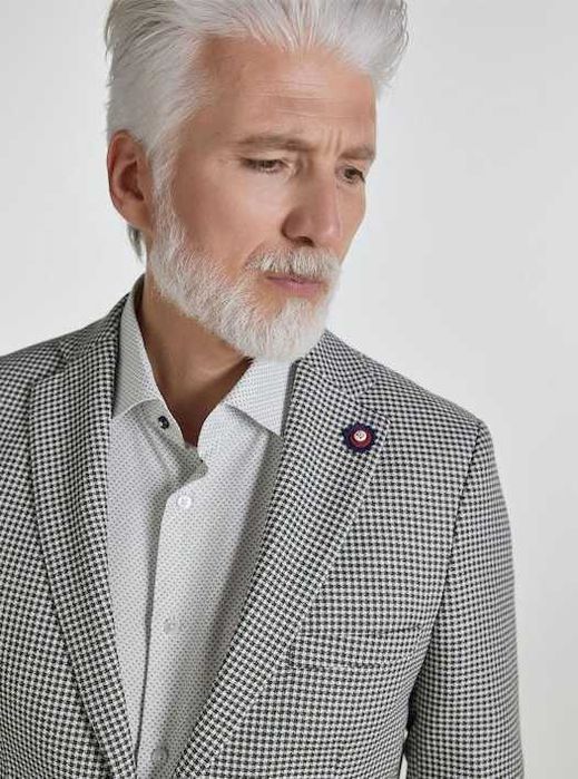 Sacou blazer casual 42 XL de lux Club Of Gents lana moale Houndstooth