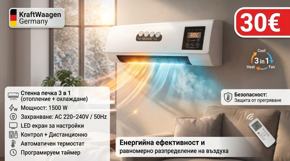 Конвектор, печка стенен климатик