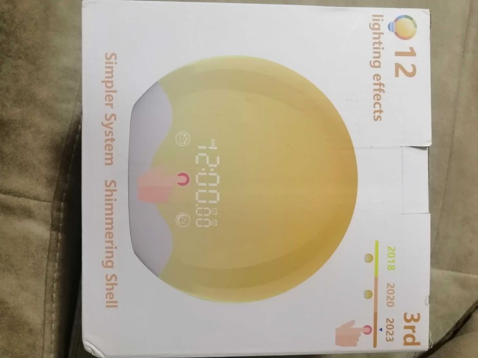 Будилник - LED лампа часовник (изгрев, бял шум, светлина, мелодии)