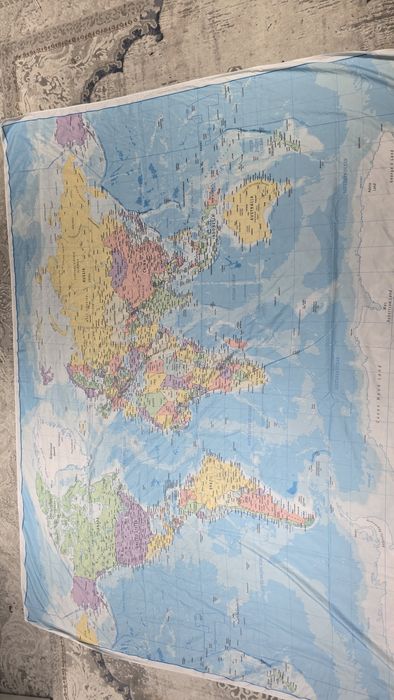 Огромная карта мира 2 на 2.5 метра новая