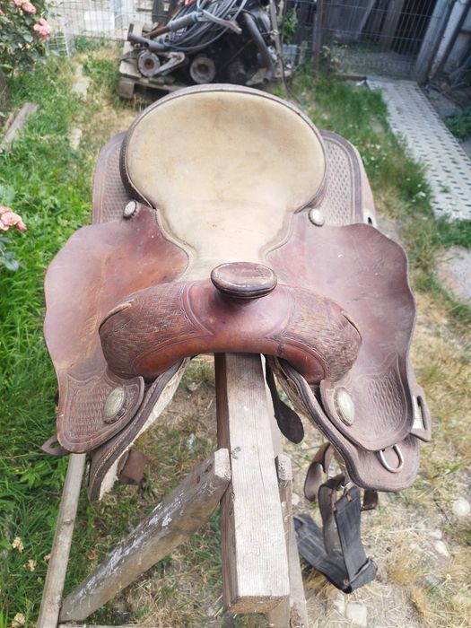 Șa piele americană model cowboy