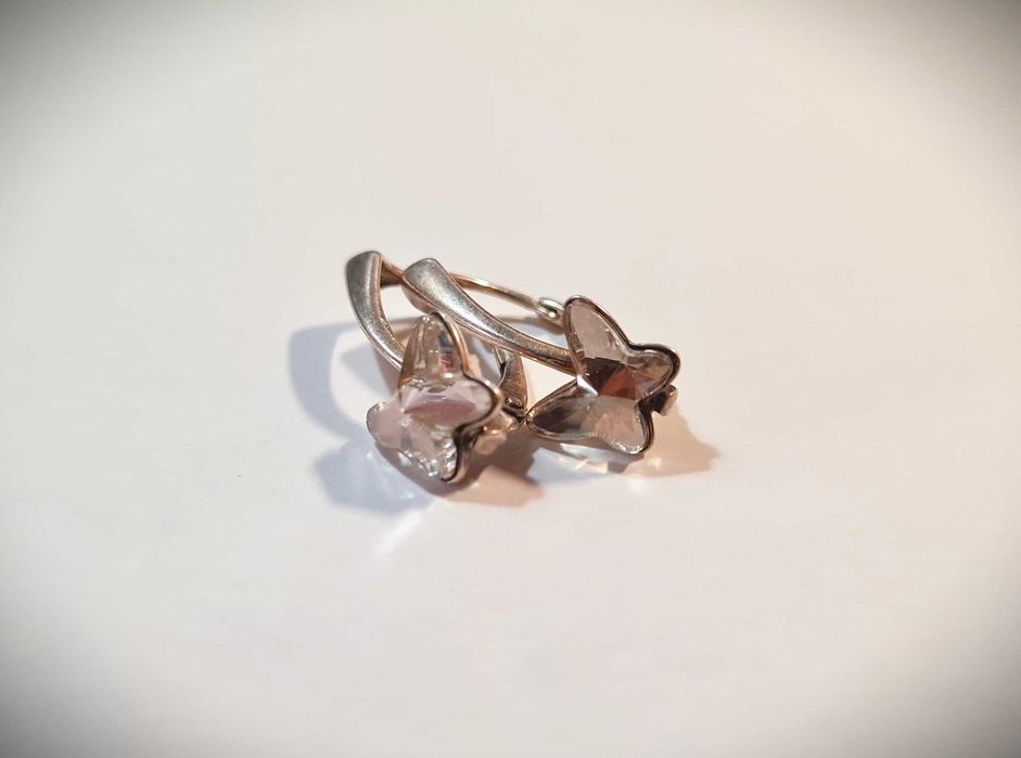 Cercei Fluture - argint cu cristale Swarovski