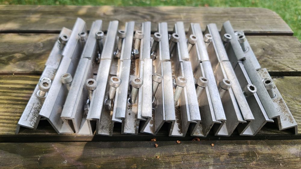 set fixare 10x panou solar cleme aluminiu suruburi piulite inox