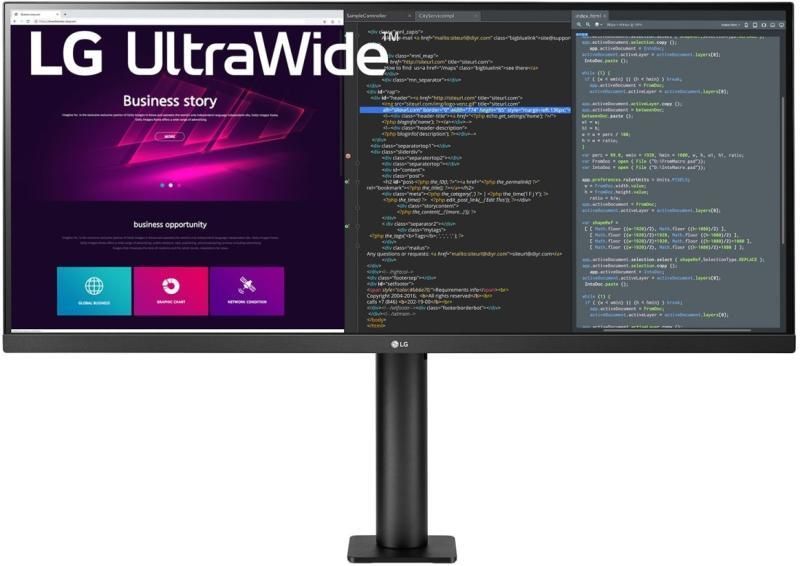 Monitor 4K, LG, UltraWide 34WN780P-B, IPS, 34", QHD 3440x1440