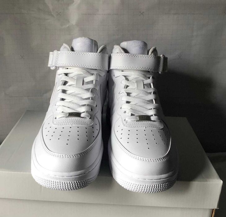 #EDITIE LIMITATĂ# Nike Air Force 1 Mid Triple White- Verificare Colet