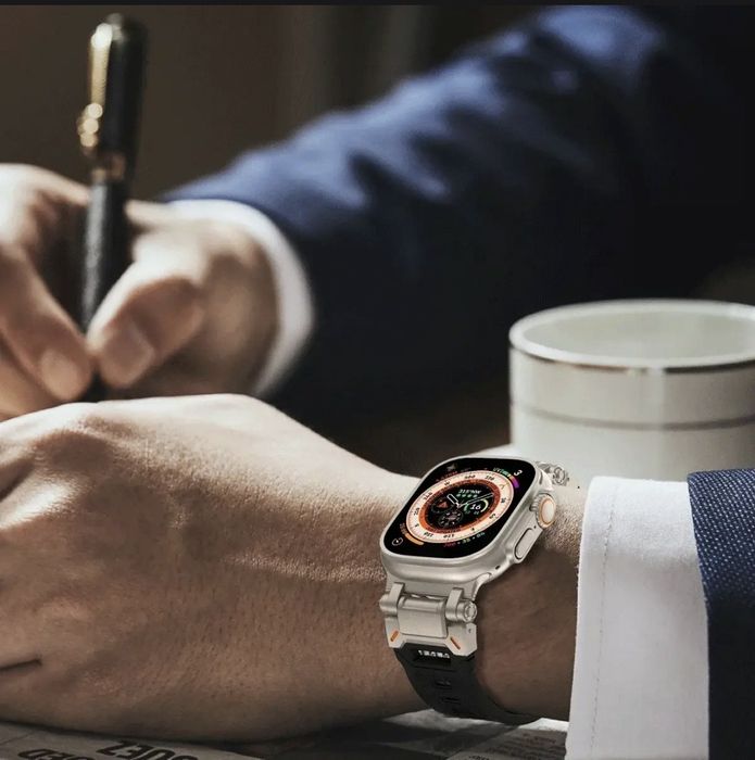 Силиконовый чёрный, оранжевый,серый ремешок для apple watch ultra