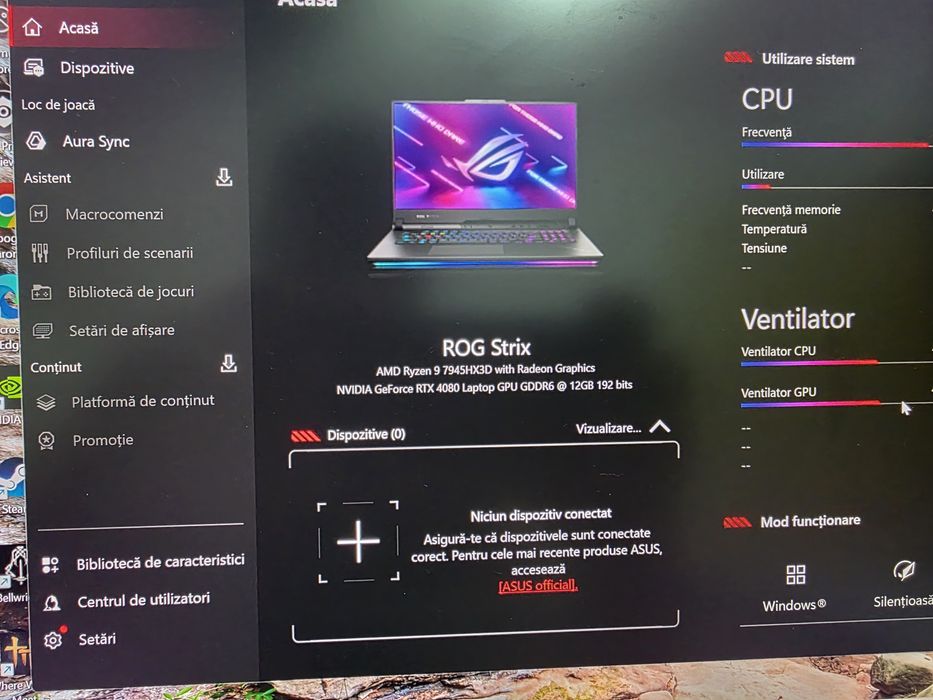 Laptop Asus Rog Scar 17 RTX 4080 Ryzen 9 x3D