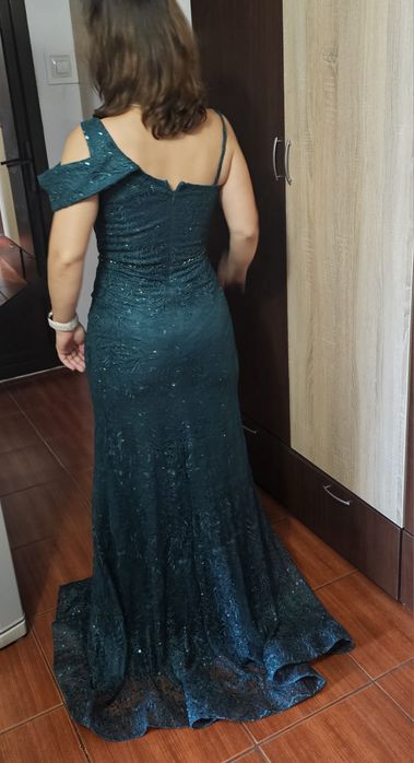Rochie eleganta verde smarald