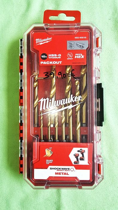 Нов Комплект свредла 1/4 HSS-G Titanium Milwaukee 10 броя