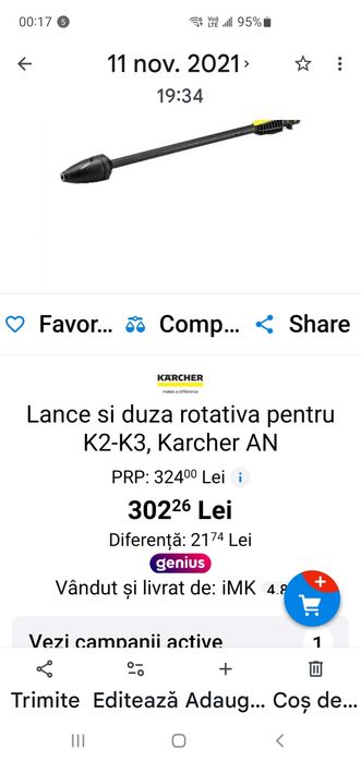 Virf de lancie pentru aparate karcher k.noi originale și ieftine