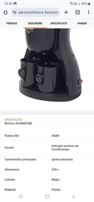 Cafetiera Bestron ACM8007BE