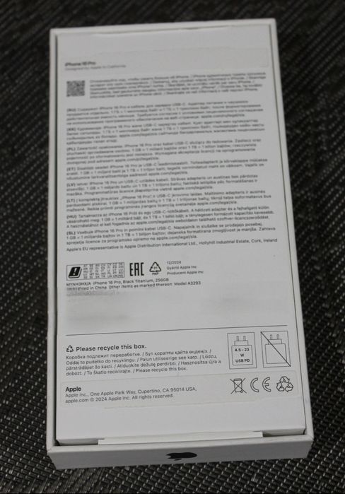 iPhone 16 Pro 256Gb EAC Чёрный