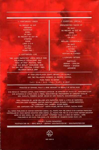 DVD Rammstein - Lichtspielhaus 2003
