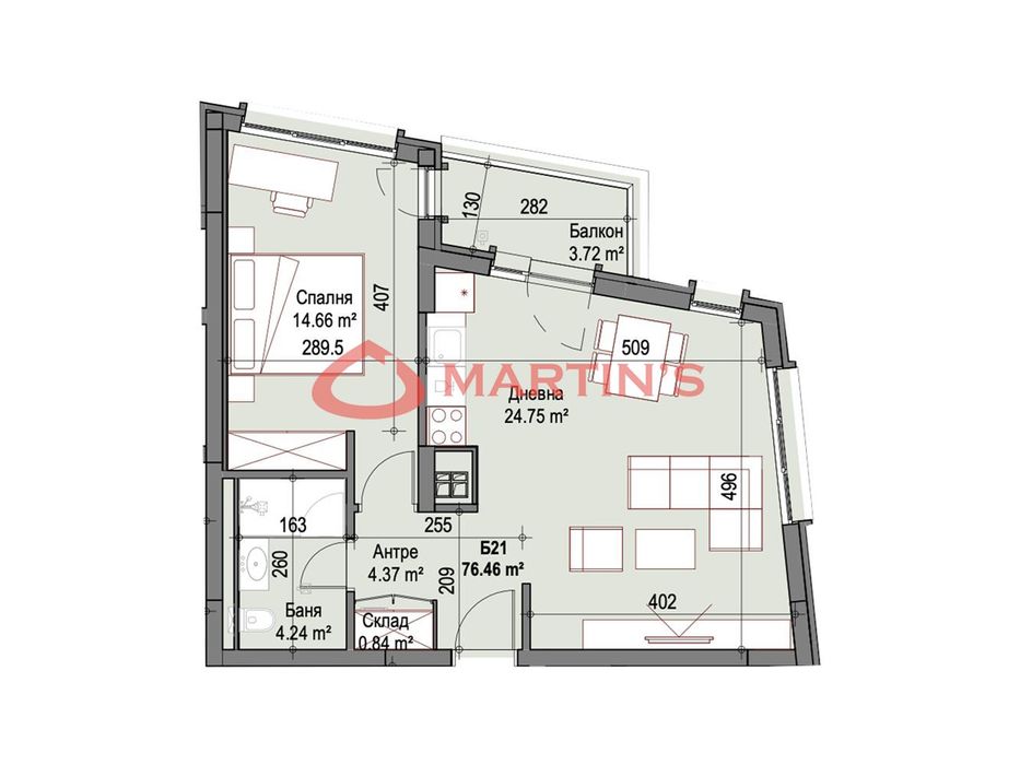 Продава се Двустаен апартамент в София, Сухата река - 76 кв.м за 1932 €/кв.м - Снимка #2