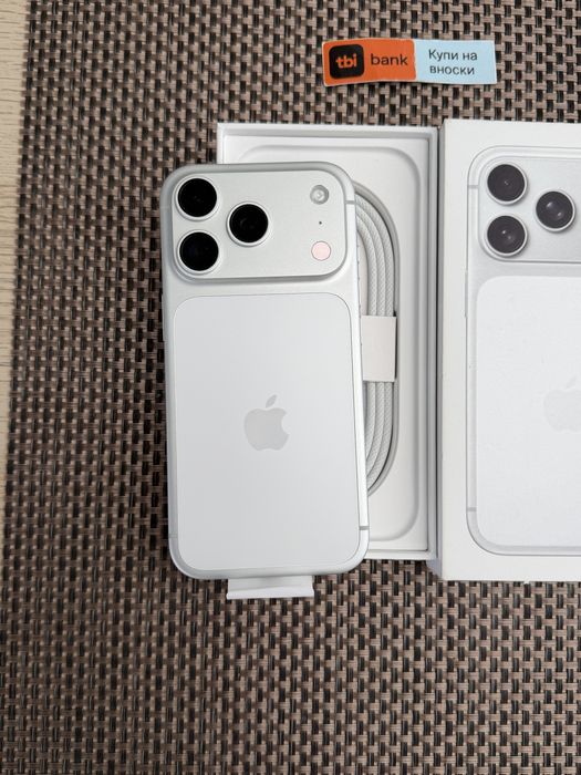 ЛИЗИНГ*83лв/м iPhone 17 Pro Silver*256 айфон 17 про Бял