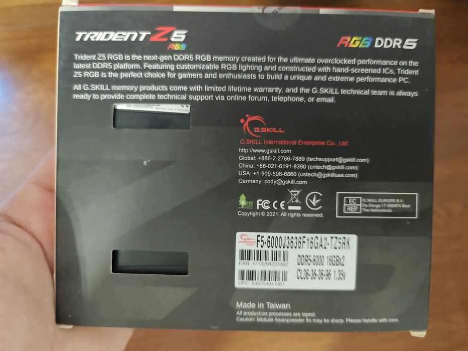 Оперативная память trident z5 rgb 2x16gb (32gb)
