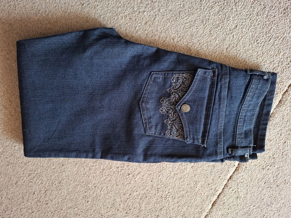 Blugi fete mărimea 46 albastru marin talie inalta