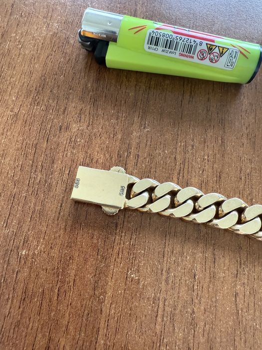 Bratara aur Cuban plina aur masiv 14 karate 100 grame lucrata manual