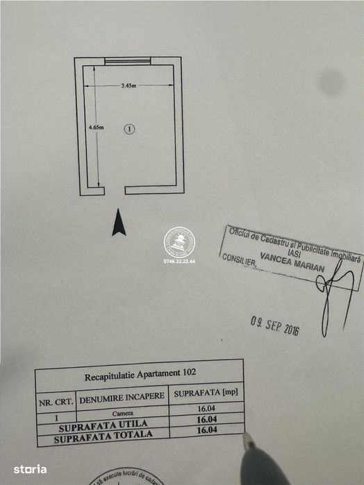 Cameră de cămin de vânzare – Frumoasa | Etaj 44 | 16 mp — fotografia 1