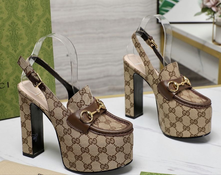 Дамски обувки с висок ток на платформа Gucci