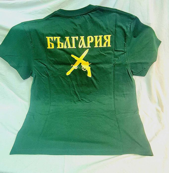 Мъжка тениска, памучна размер XL зелена с надпис ,,Свобода или смърт"