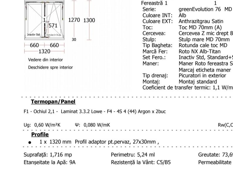 Geam termopan antracit