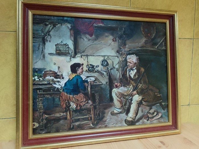 Ulei pe pânză in cutit lucrare de o foarte buna calitate incadrata înt