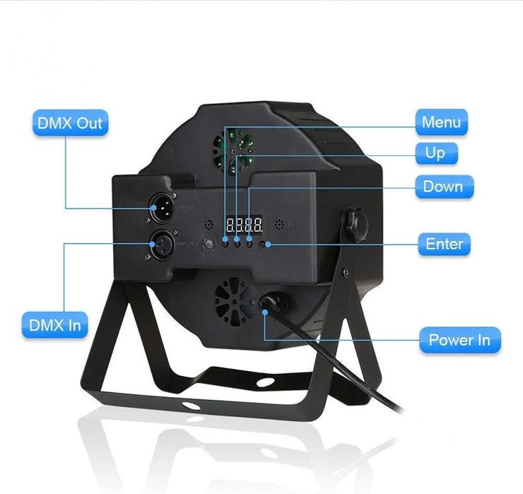 Про RGB LED PAR сценичен прожектор 72W, DMX, монтажни скоби, дистанцио