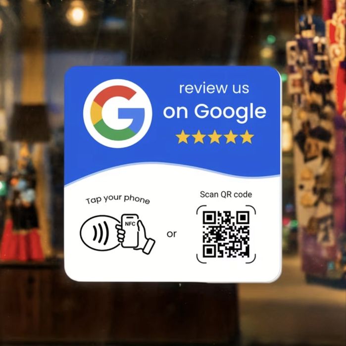 Placă Google review NFC + QR Code