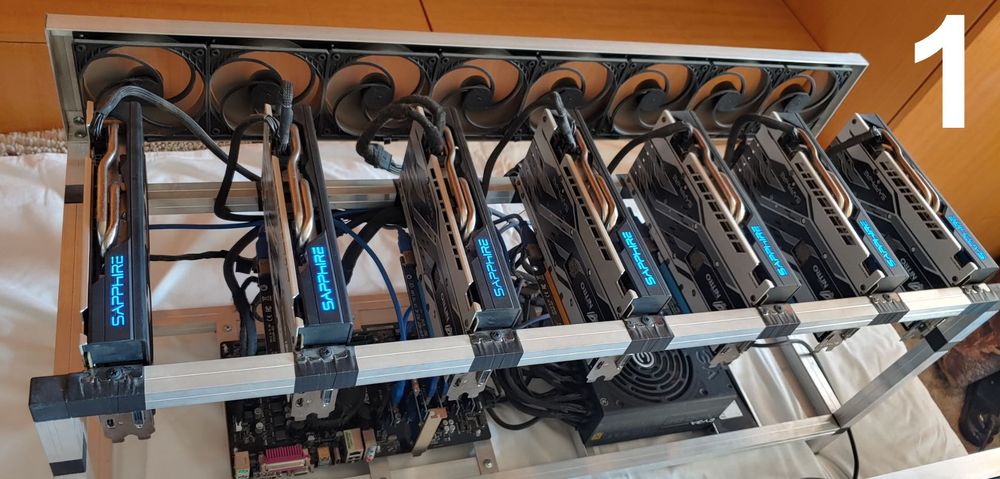 ПРОМО!!! 3 бр. rig Nitro RX580 8GB 22бр. - уникална изработка и охлажд