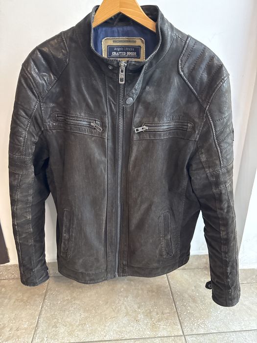 Geacă Biker Angelo Litrico – 100% Piele Naturală – Mărimea L – Vintage Look
