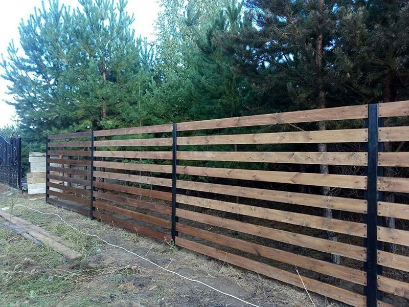 Забор, деревянный штакетник, штакетник