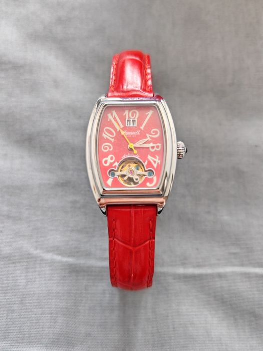 Ceas de dama automatic Ingersoll Open Heart rosu