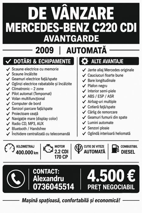 Mercedes Benz C220 Avangarde