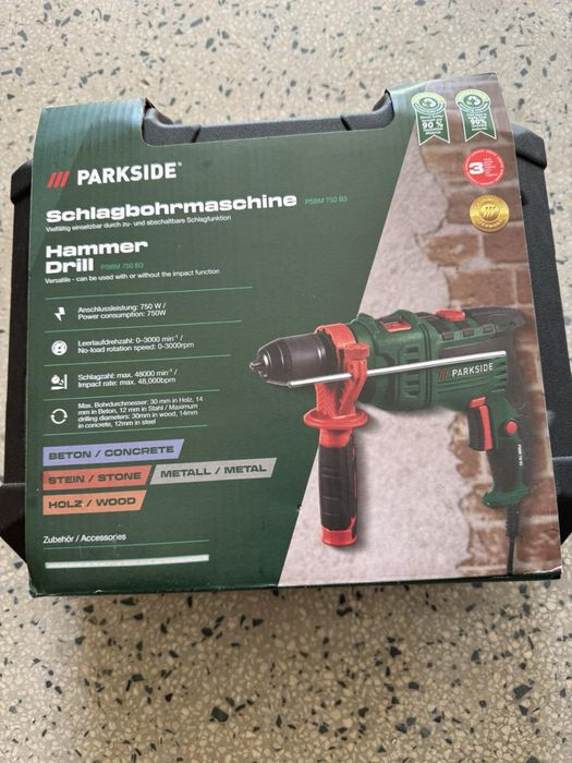 Мощна Ударна Бормашина PARKSIDE 1100W с Метален Патронник