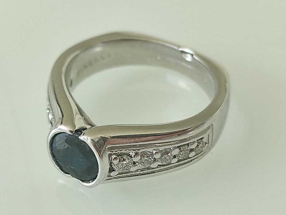 Inel 14k 7,18gr Finelli safir si diamante naturale