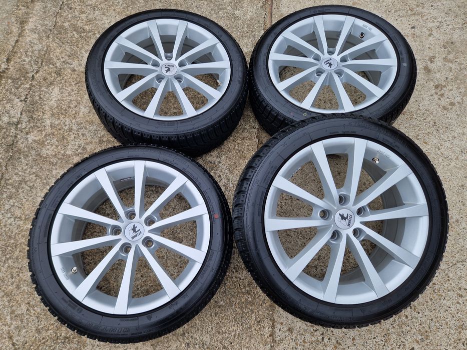 Jante 5x112 Vw Golf 6-7 Skoda Octavia 3 anvelope iarna 205 50 17