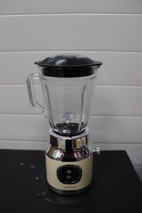 Блендер Cecotec Yellow RetroTwist 800 W, стъклена купа 1л, 4 остриета