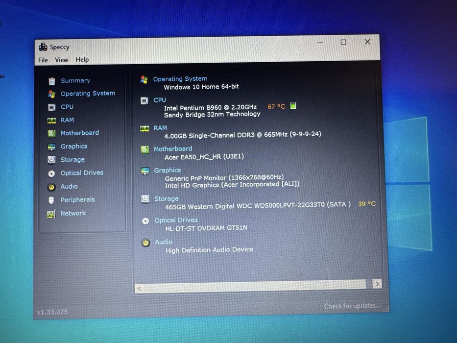 Laptop Acer Aspire 15.6” , Windows 10 (Ideal filme/office)