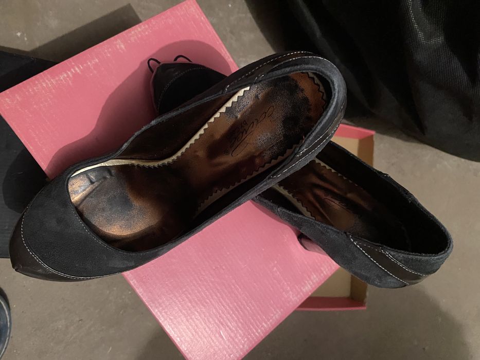 Pantofi Gri piele intoarsa
