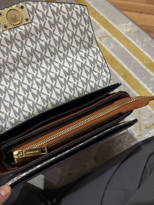 Michael Kors Brown and white bag