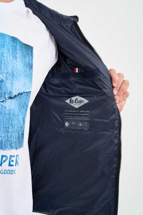 Lee Cooper Капитонирано зимно яке с качулка, Тъмносин
